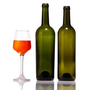 Best Quality 500ml 750ml Bordeaux Liquor Bottles Red Wine Bottle With Cork Lid