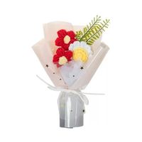 Ramo de Flores de Ganchillo en Miniatura Personalizado para el Día de San Valentín, Tono Degradado Dulce para Novia, Decoración para Fiesta de Despedida de Soltera, Suministro al por Mayor