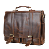 Sacoche pour ordinateur portable en cuir véritable vintage classique pour homme, 13,3 pouces, grande capacité, portable, de haute qualité, luxueuse, écologique