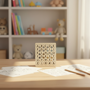Bloques <span class=keywords><strong>de</strong></span> Alfabeto <span class=keywords><strong>de</strong></span> Madera para el Aprendizaje <span class=keywords><strong>de</strong></span> Padres e Hijos, Divertidos, Seguros y Portátiles, Actividad Educativa para Niños Pequeños y Preescolares - Product Image 2