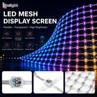 Chaîne de pixels LED RGB 20x20mm DC12V SMD3535 3LED IP67 étanche, lumière LED carrée, longueur personnalisée pour projets d'affichage sur écran maillé