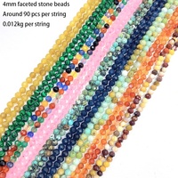 Perles en vrac facettées en pierres précieuses naturelles authentiques CC SU0123 de 4 mm pour la fabrication de bijoux (vente en gros)