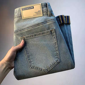 <span class=keywords><strong>Jeans</strong></span> in cotone Denim 100% da uomo di marca Custom Designer italiano, <span class=keywords><strong>Jeans</strong></span> di alta qualità da uomo con doppia pietra lavata - Product Image 3