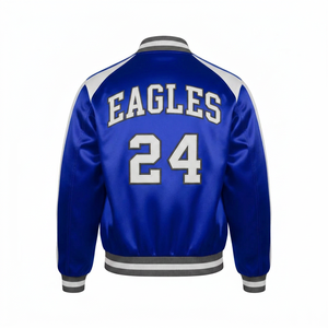 <b>Men's</b> Embroidered Team Custom Logo <b>Baseball</b> <b>Jacket</b> Winter Stand Collar Front Casual Sportswear Custom Design <b>Baseball</b> <b>Jacket</b> - Product Image 6
