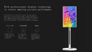 24" White Android Smart TV Kiosk Portable HDTV with Flip Display <b>Stand</b> 7800mAh+128GB Built-in <b>Speaker</b> & Game Mode - Product Image 5