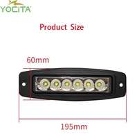 Yocita 18W 7 pouces LED lampe de travail barre lumineuse à une rangée pour SUV ATV UTV Rails de sable voitures camion remorque Auto éclairage extérieur