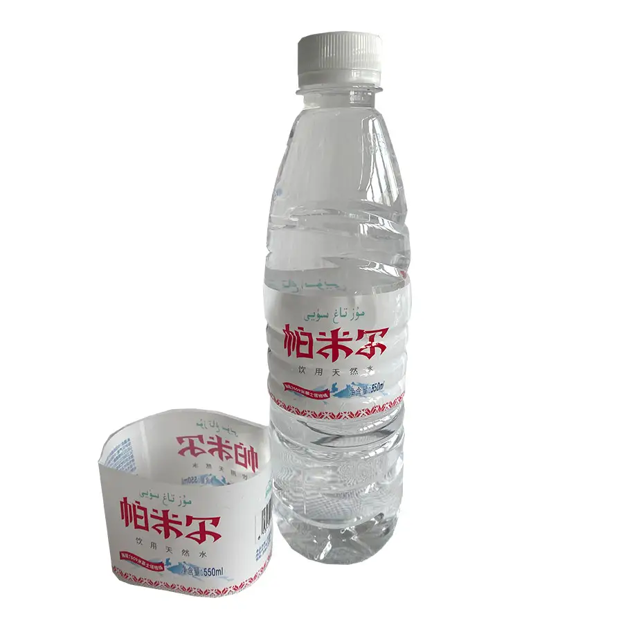 Mineral wasser flasche label verpackung klar label