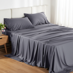 4PCs Cooling Anti-Pilling Non-Toxic 100% Bamboo Fiber 300tc Stitching <b>Queen</b> <b>Size</b> Deep Pocket Bed Set for Home & Hotel Use - Product Image 2