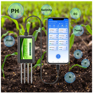 เครื่องวัดความชื้นในดิน RS485 แบบ 8in1 พร้อมเซ็นเซอร์วัดความชื้นในดิน NPK ความเค็ม ค่า pH อุณหภูมิ และค่า EC - Product Image 6