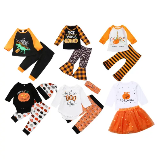 Neonato e ragazze nuovo arrivo Costume di Halloween per feste Cosplay pantaloni Cargo personalizzati vestiti di zucca