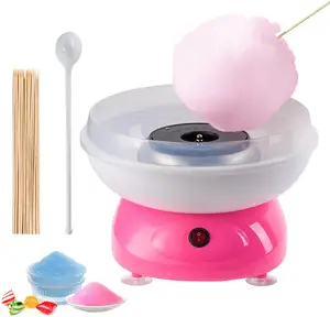 Cotton Candy Machine 500W Portable Efficient Electric Heating Cotton Candy Maker with 10 Candy Cones Sugar Scoop for Home Kids