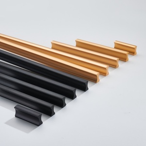 Nordic Minimalist Modern Aluminum Alloy Pull Handle 96mm for Kitchen Bedroom Cabinets Durable Easy Installation Solid <b>Black</b> Gold - Product Image 2
