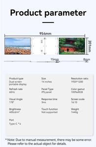 Monitor Portátil para Juegos OEM ODM de 13.3, 14 y 15.6 Pulgadas, IPS FHD, Pantalla Triple, Doble Monitor, Extensor Delgado para Laptop, Serie Empresarial Tipo C - Product Image 6