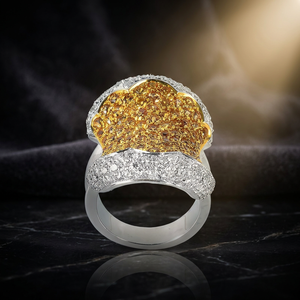 Anillo de cóctel con forma de corona y diamantes engastados en plata 925, estilo lujoso, joyería unisex para fiestas - Product Image 3