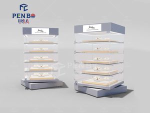 Meubles de vitrine rotatifs pour bijouterie, éclairage LED personnalisé, fabrication locale aux États-Unis, pour bijoux, montres-bracelets - Product Image 6