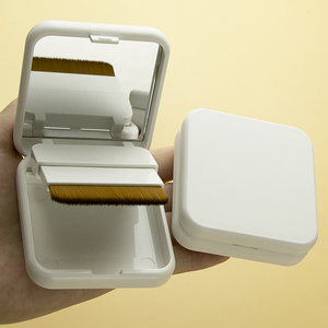 方形定制化妆品空粉盒带镜子带刷子的压粉盒 - Product Image 5
