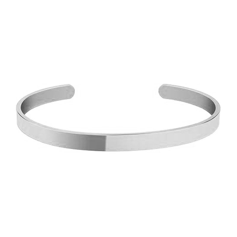 Silver stainless steel polished bracelet
