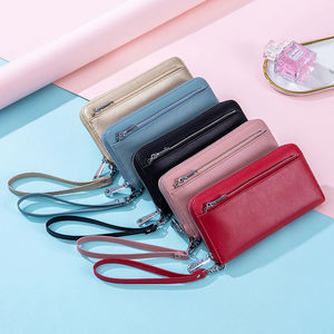 Женский Длинный кошелек, кошелек для путешествий, кожаный женский клатч на молнии, кошелек с ремешком на руку - Product Image 4