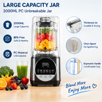 Hoge prestaties, laag geluidsniveau, krachtige blender, multifunctionele draaiknopbediening, verwarming, huishoudelijke sapcentrifuge, mixer voor voedsel, fruit en smoothies