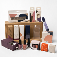 Boîte cadeau haut de gamme pour vernis à ongles Kraft, en carton texturé, avec support intérieur sécurisé, imperméable, écologique, logo personnalisé