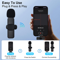 Microphone Lavalier sans Fil Professionnel Cardioïde à Condensateur 2.4G avec Réduction de Bruit pour iPhone Android YouTube Podcast