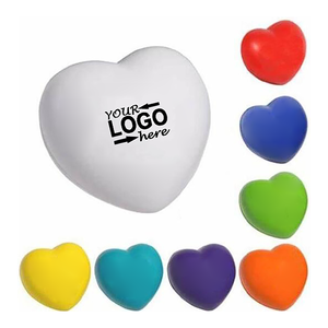 Balle anti-stress promotionnelle en mousse 0717, personnalisable en forme de cœur, avec logo, en PU à presser - Product Image 2