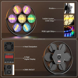 Lámparas halógenas Retro estroboscópicas de 300w, luz cegadora COB RGB de Audio para discoteca y escenario, 7 unidades - Product Image 3