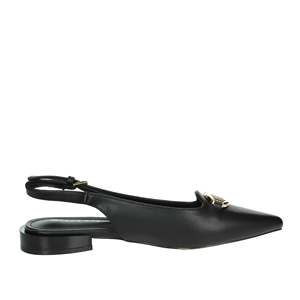 Ballerines pour femmes Laura Biagiotti, noires, à bout pointu, plates, avec bride à la cheville - Product Image 4