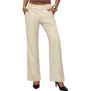 Pantalon de travail pour femme, coupe large, taille haute, extensible, anti-plis, style business décontracté - Product Image 1