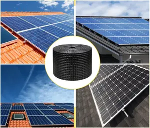 Painel solar de 8 polegadas x 50 pés para pássaros, malha de arame revestida de PVC antiferrugem, rede de células solares para pássaros de 1/2 polegada