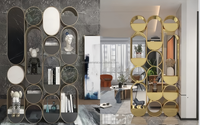 Panneau de séparation décoratif en métal Art Déco personnalisé pour bar, club, centre de bain, jardin, mur courbé, écran de confidentialité décoratif