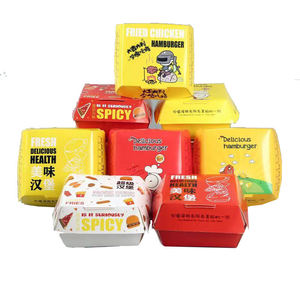Color Design Custom Hamburger Packaging Box Food Grade Hamburger <b>Boxes</b> Fast Food <b>Burger</b> Box Foldable Take Away Food Container - Product Image 5