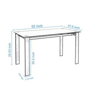 DB Table à manger extensible en verre Style design minimaliste multifonction et facile à nettoyer pour une utilisation dans le salon - Product Image 3