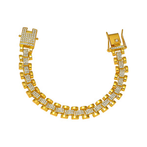 Hot Selling Popular Design Alloy Gold Silver Plated Geometric Bracelet Hiphop <b>Men</b> Chain Bracelets Fashion Jewelry Wholesale - Product Image 5