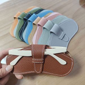 Leather Eyeglasses <b>Case</b> Portable Compact Protective Cover <b>For</b> <b>Sunglasses</b> And Glasses Storage Bag With Clip On Design - Product Image 1