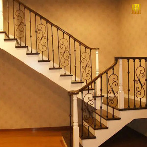 Scala moderna del modello artistico del ferro battuto per le ville DIY installazione <span class=keywords><strong>ringhiere</strong></span> in <span class=keywords><strong>acciaio</strong></span> <span class=keywords><strong>inox</strong></span> per la pavimentazione del ponte <span class=keywords><strong>ringhiere</strong></span> - Product Image 2