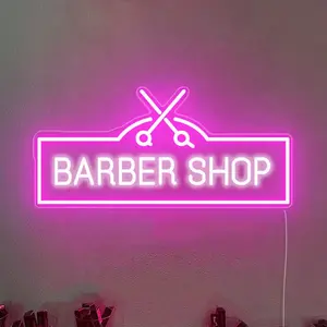 Cabeleireiro barbearia beleza néon sinal de luz Criar uma atmosfera acolhedora quente LED acender sinal