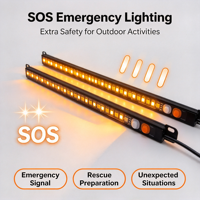 Lanterne de camping SOS à double couleur rouge et blanc LED DC12V 15W 30-150cm IP67 étanche en aluminium certifiée CE RoHS CCC pour l'extérieur