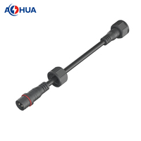AOHUA Solution de support de lampe à LED personnalisée Afrique/Royaume-Uni/États-Unis/EU-PLUG Connecteur femelle moulé à 2 broches M19 DC Output Male Pin T Connector