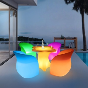 <strong>Bar</strong> Furniture Glowing Luminous Illuminated Led Table and Chair Set Outdoor Nightclub <strong>Outside</strong> Patio Led Furniture Set Event Table - Product Image 2