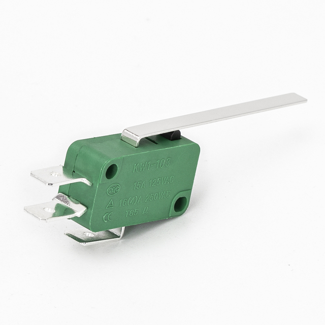 Snap Action Button Micro Limit Switch with Long Hinge Lever 3Pin SPDT 1NO 1NC 15A 125/250VAC Momentary Microswitch