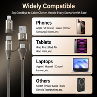 Câble USB C 4 en 1, charge rapide 65W, double type C, tressé, PD 27W, multifonction, cordon de charge pour voiture, pour téléphone, tablette