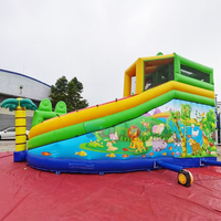 Parc aquatique gonflable en PVC de qualité commerciale avec toboggan crocodile, structure de saut aquatique et combiné de jeux aquatiques pour écoles, intérieur et extérieur