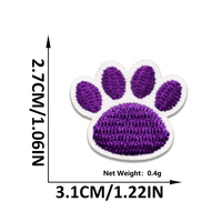 Porte-clés mignon, accessoires de décoration, patch brodé thermocollant DIY en forme de petite patte d'animal colorée