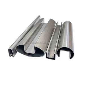 Tube de main courante en acier inoxydable moderne 304/316 en forme de U |   Balustrade en verre trempé sans cadre avec profil en U pour escalier et balcon - Product Image 5