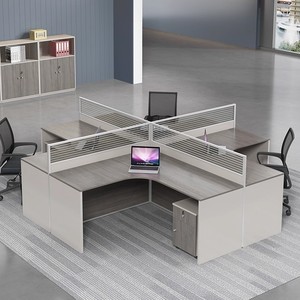 Modern Design Solid Wood Commercial Office Cubicles Durable Simple Partition Workstations Extendable <strong>Rectangular</strong> Feature <strong>Desks</strong> - Product Image 3