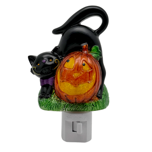 Projecteur LED Nuit Lumineuse Chat Noir Citrouille Halloween Effet Spooky Décoration Éclairage Maison Lampe Animal Mignonne à Brancher Vente en Gros Cadeau Doux - Product Image 6
