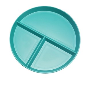 จานแบ่งช่องทรงกลมทำจากฟางข้าวสาลี 3 ช่อง สำหรับใช้ในครัวเรือน - Product Image 4