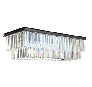 Vidro Cristal Franja Lustre retangular Quadro <span class=keywords><strong>Chrome</strong></span> Lustre retangular cristal claro - Product Image 2