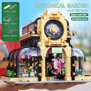 Mould <span class=keywords><strong>King</strong></span> 16019 MOC <span class=keywords><strong>Jardin</strong></span> botanique d'Aovatown avec éclairage LED, ensemble de briques à assembler, <span class=keywords><strong>jouet</strong></span> de construction DIY, <span class=keywords><strong>maison</strong></span>, vue sur la rue, ensembles de blocs de construction - Product Image 3